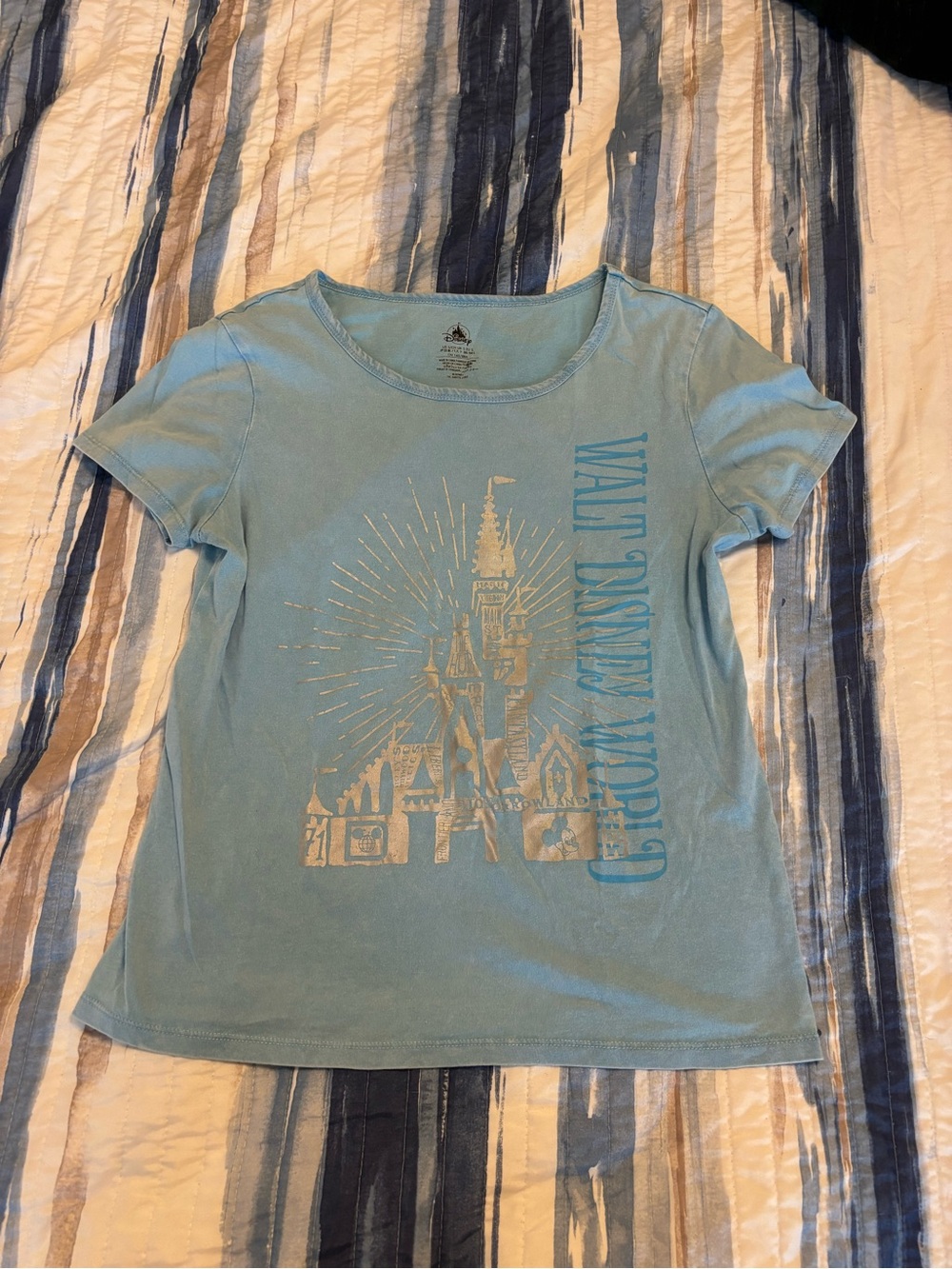Disney Light Blue Crewneck Logo Tee